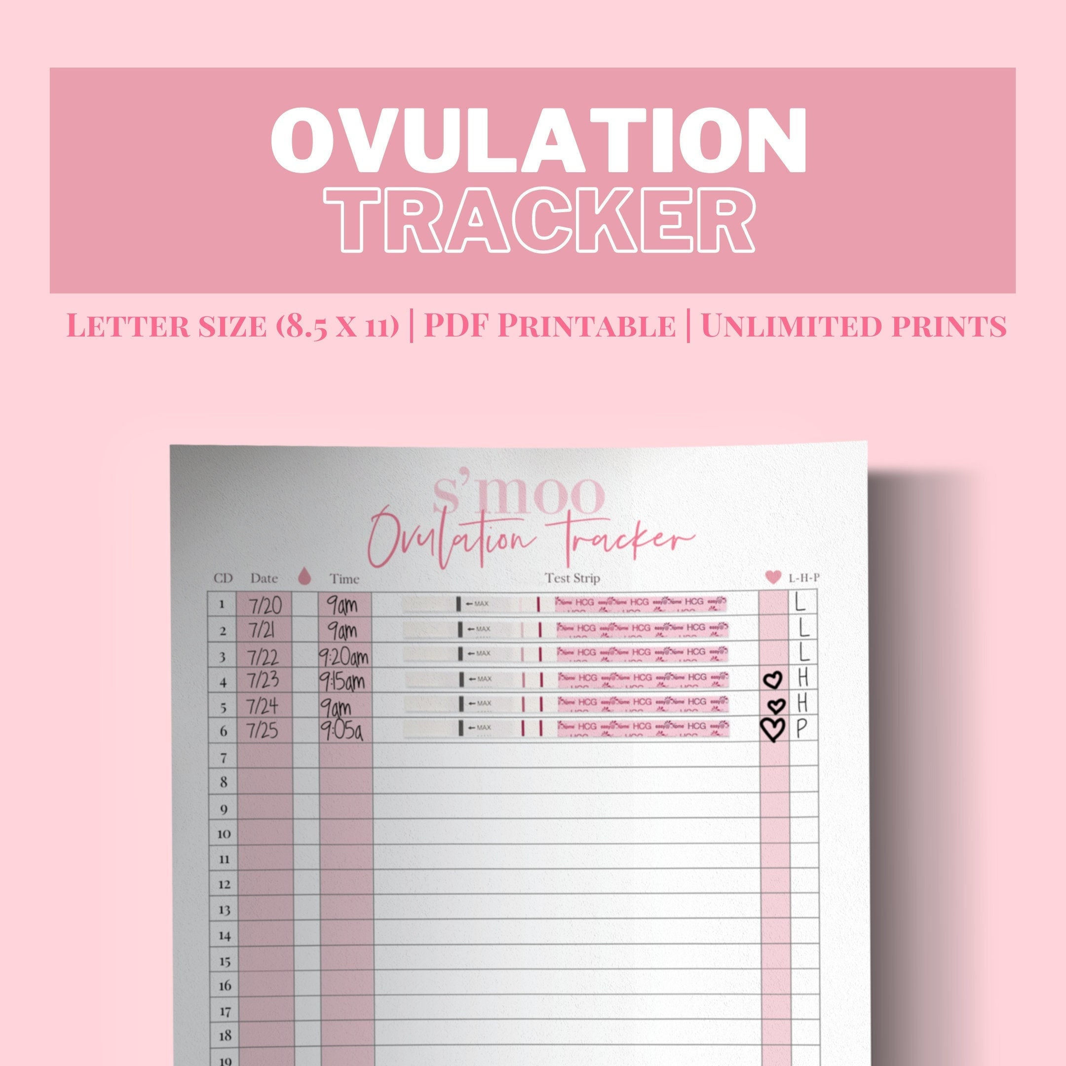 Printable Ovulation Log Tracker Digital Planner Pdf Pcos Friendly intended for Free Printable Fertility Chart