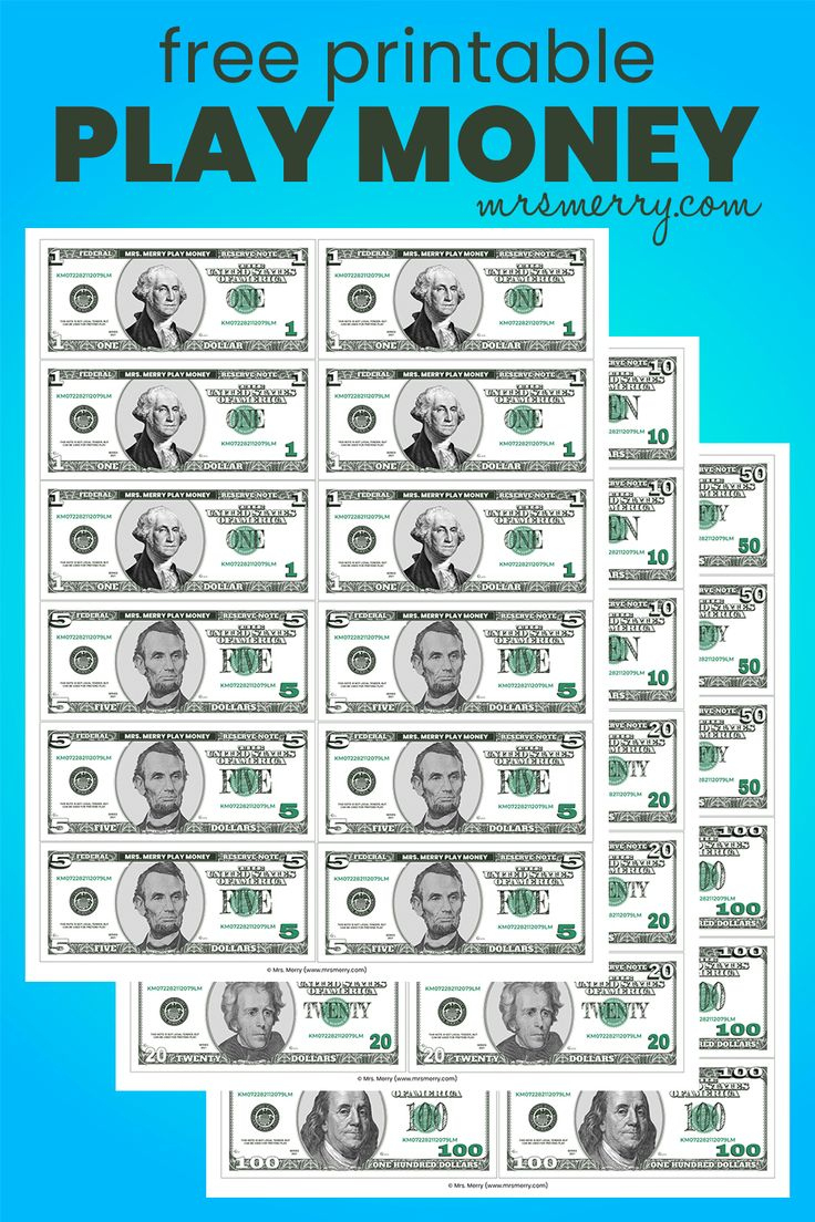 Printable Play Money For Kids | Mrs. Merry | Printable Play Money pertaining to Free Printable Play Money Sheets