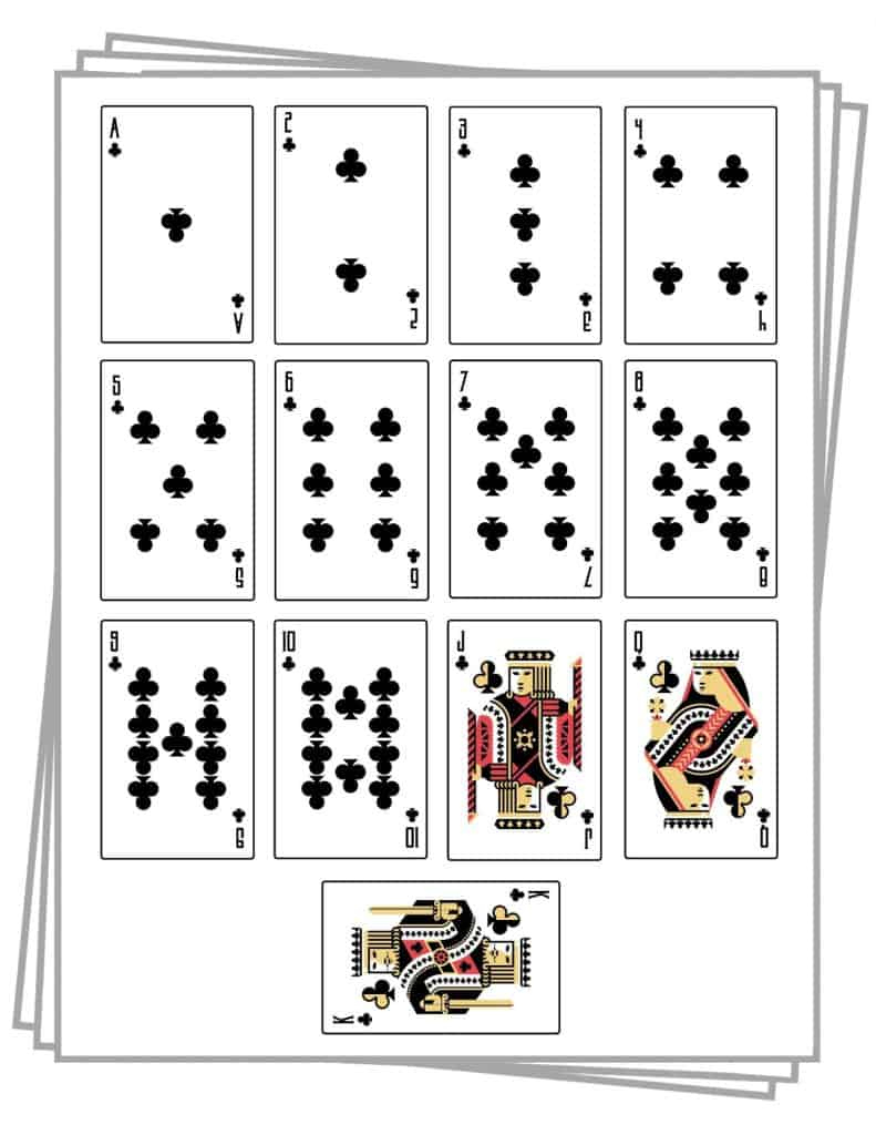 Printable Playing Cards (Free Pdf Sheets In 3 Sizes) with Free Printable Deck Of Cards