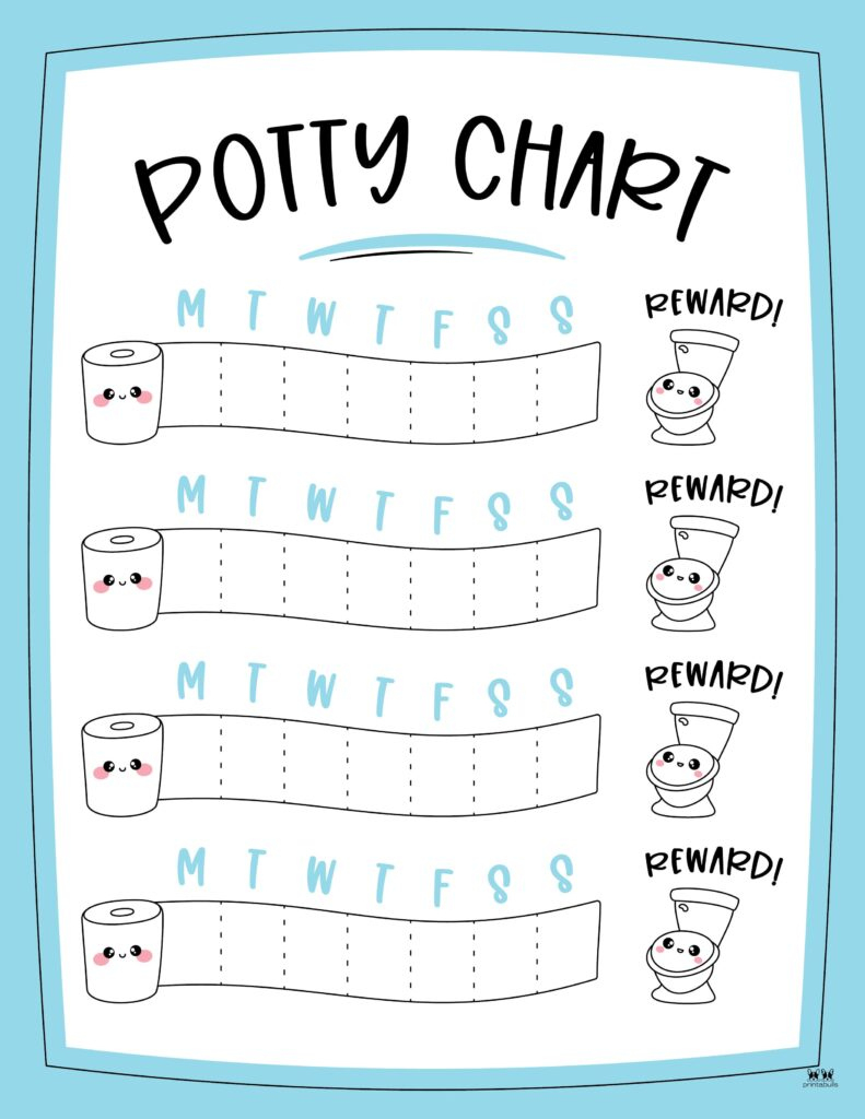 Printable Potty Training Charts - 20 Pages | Printabulls in Free Printable Potty Charts