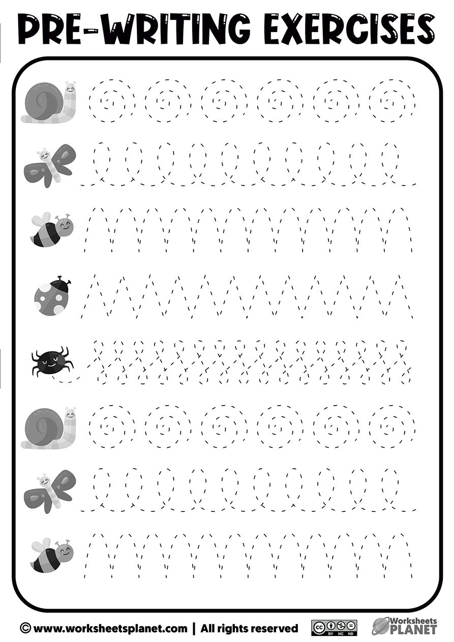 Printable Prewriting Activities For Preschoolers intended for Preschool Writing Worksheets Free Printable