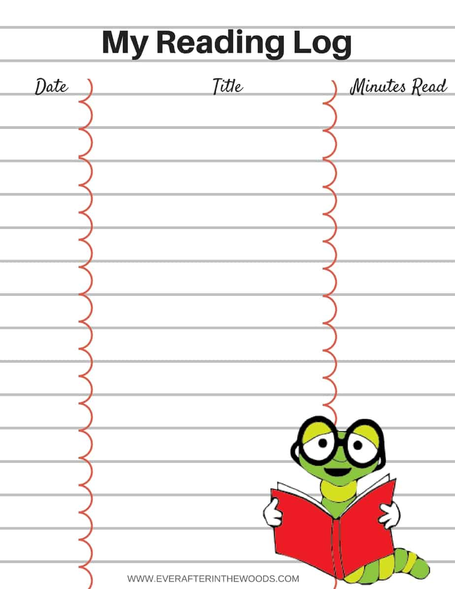 Printable Reading Log For Your Children - Ever After In The Woods with Free Printable Reading Logs For Children