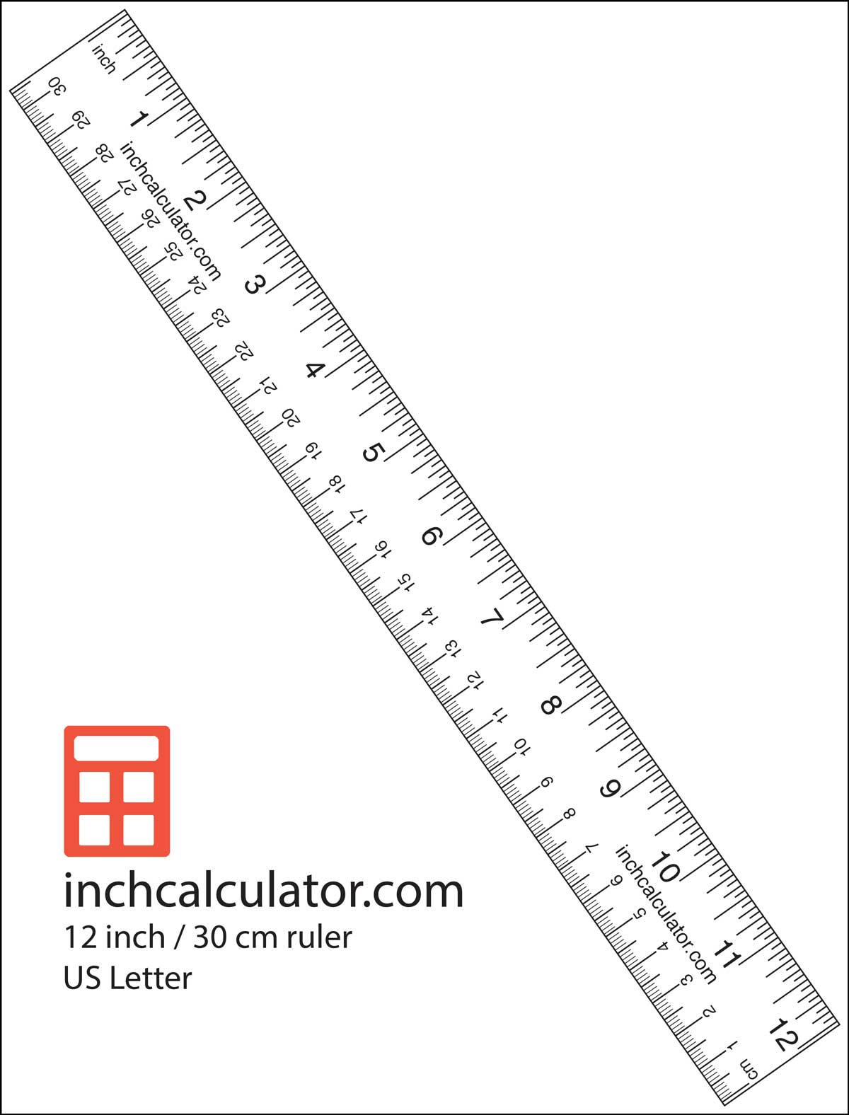 Printable Rulers - Free 12&quot; Rulers - Inch Calculator pertaining to Free Printable Ruler