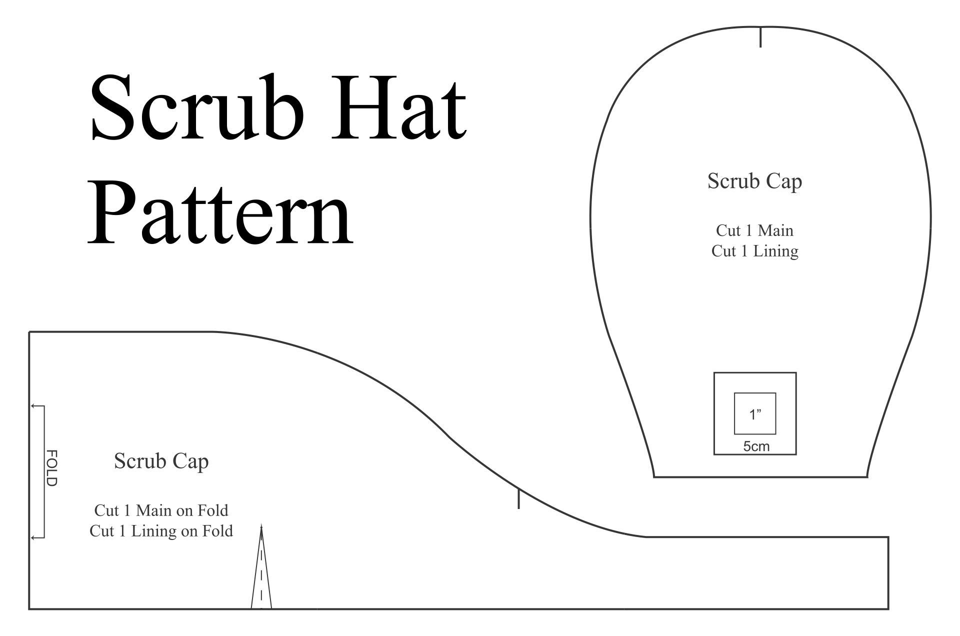 Printable Scrub Hat Pattern | Scrub Hat Patterns, Hat Pattern for Free Printable Scrub Hat Patterns