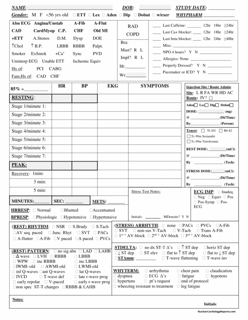 Printable Stress Test Worksheets &amp;amp; Nuclear Stress Test Prep with Free Printable Stress Test