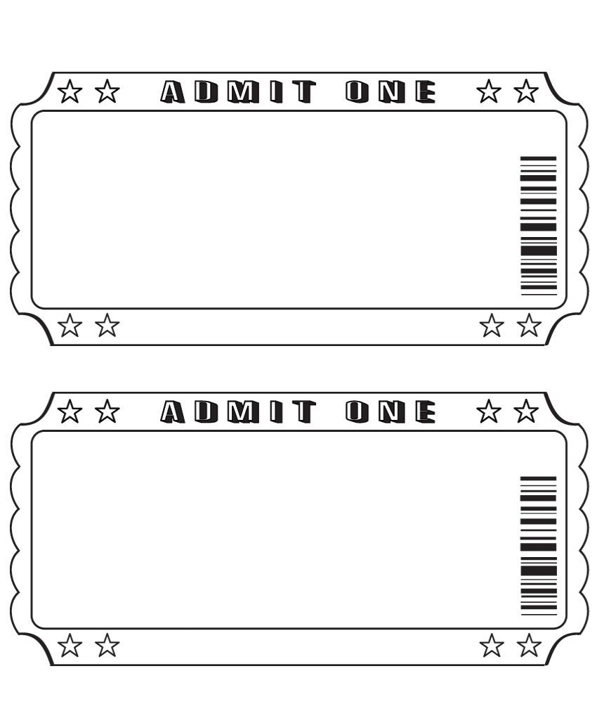 Printable Ticket Template intended for Free Printable Tickets