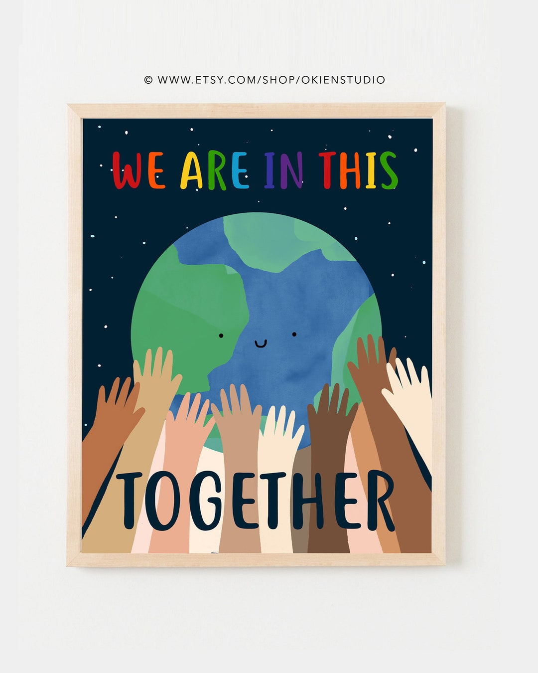 Printable, Together Diversity Poster, Earth Hands Print, Vielfalt intended for Free Printable Multicultural Posters