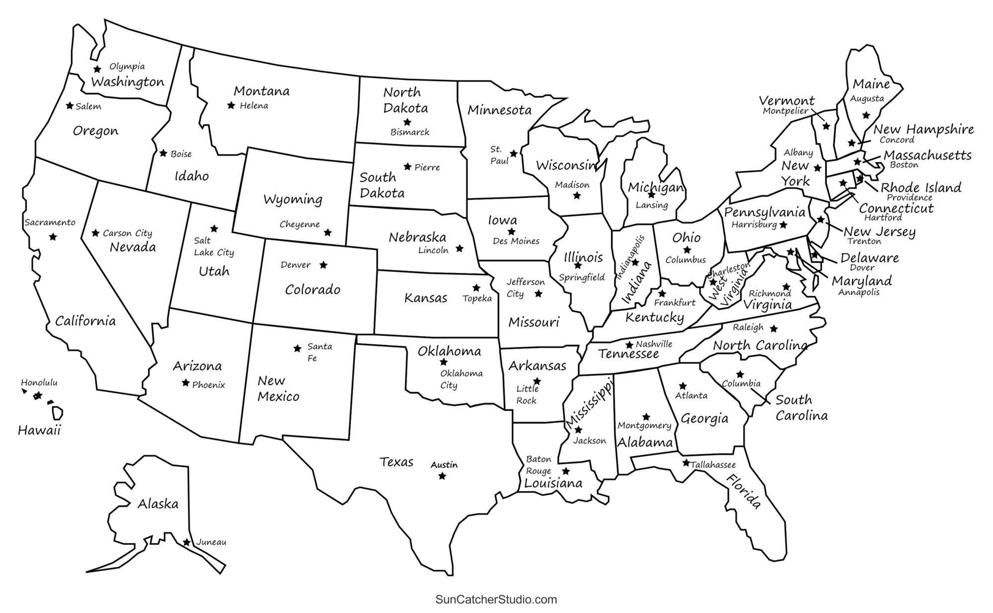 Printable Us Maps With States (Usa, United States, America) – Diy with Free Printable State Maps