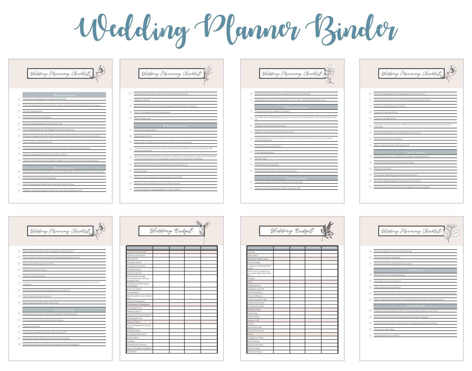 Printable Wedding Planning Binder | Free Wedding Printables, Free for Free Printable Wedding Planner Forms