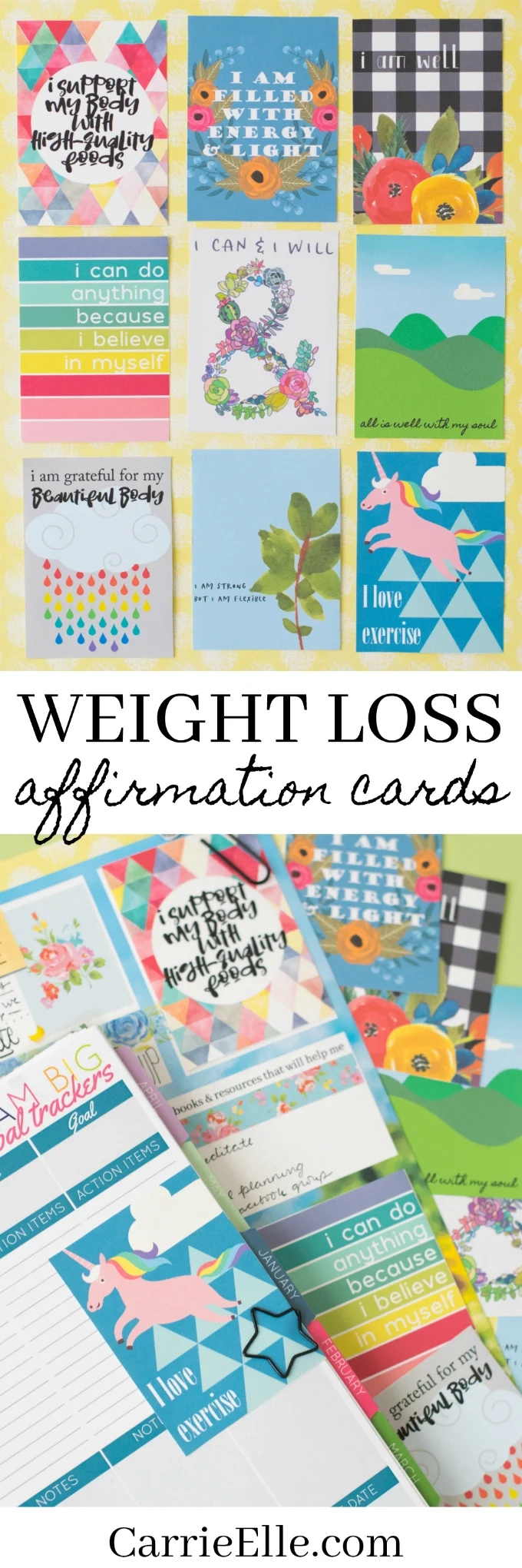 Printable Weight Loss Vision Board Template - Carrie Elle throughout Free Weight Loss Vision Board Printables