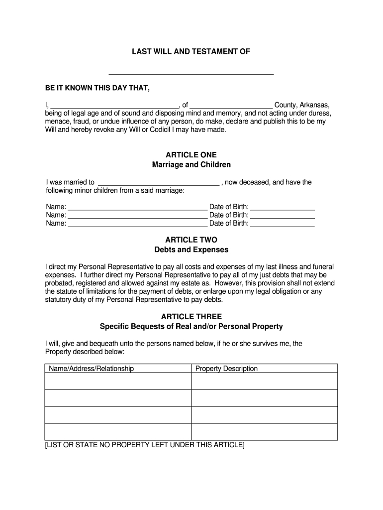 Printable Will Forms - Fill Online, Printable, Fillable, Blank with regard to Free Printable Will Forms