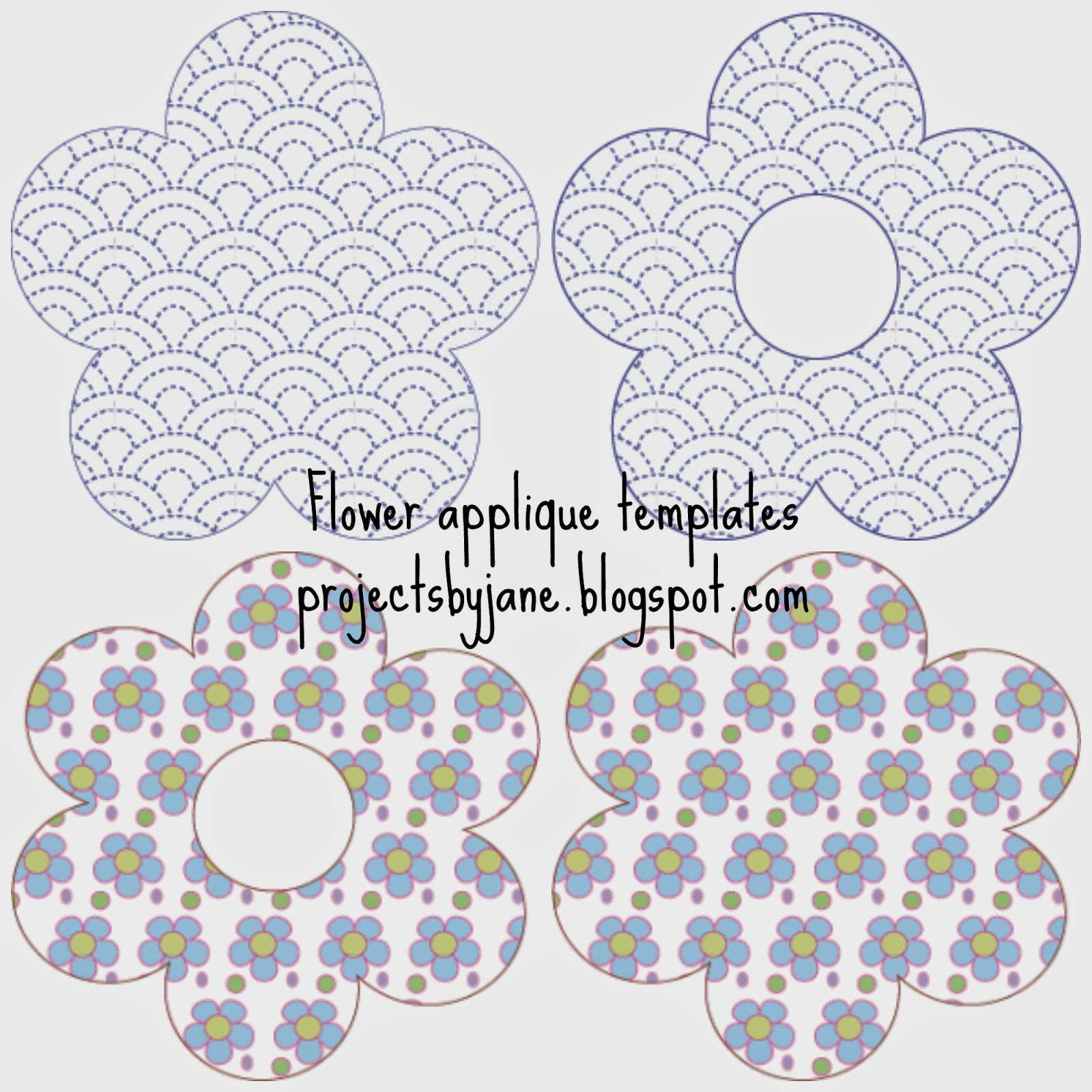 Projectsjane: Free Flower Applique Templates in Free Printable Flower Applique Patterns