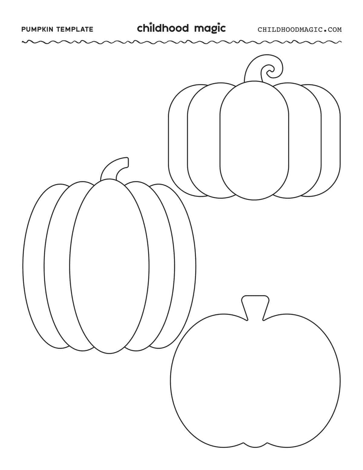 Pumpkin Outline - Childhood Magic within Pumpkin Cutouts Printable Free