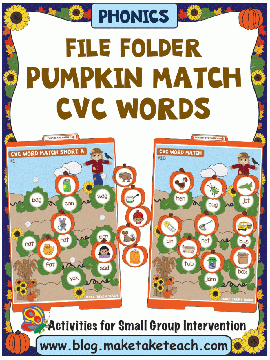 Pumpkin Themed File Folder Activities For Early Literacy! - Make within Free Printable Fall File Folder Games