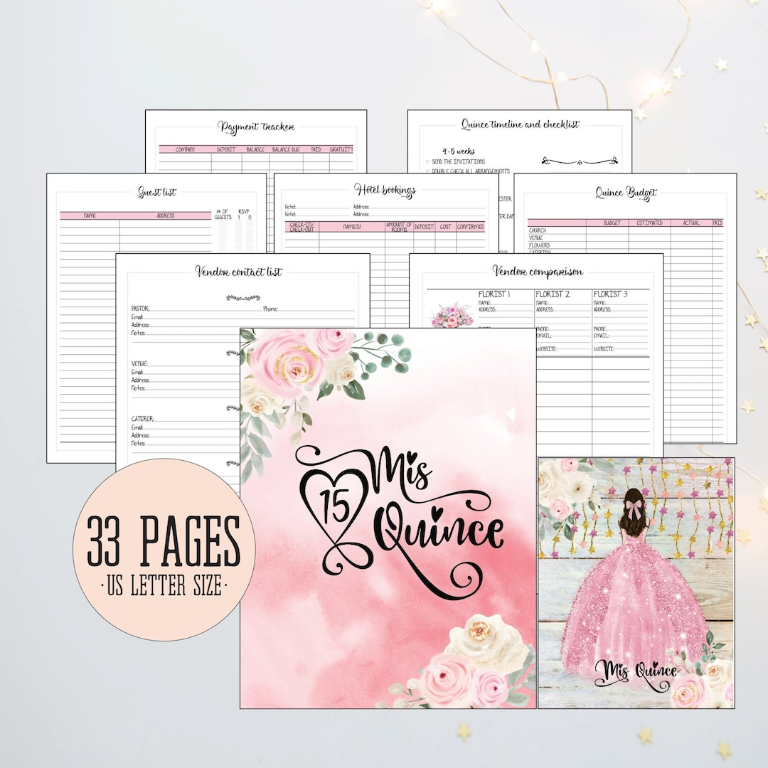 Quinceañera Planner, Quince Planning Checklist, Quinceañera intended for Free Quinceanera Planner Printable