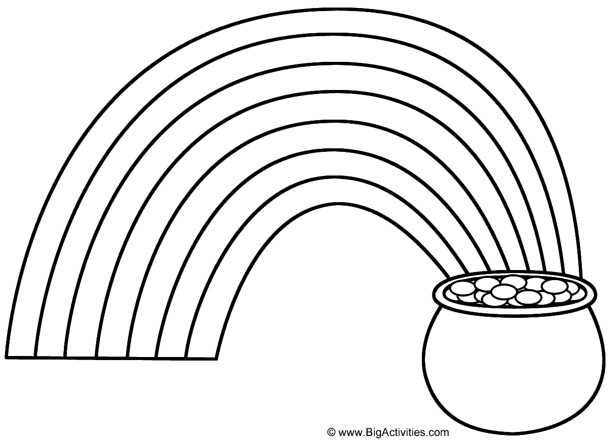 Rainbow And Pot Of Gold - Coloring Page (St. Patrick&amp;#039;S Day) with Free Printable Pot of Gold Coloring Pages