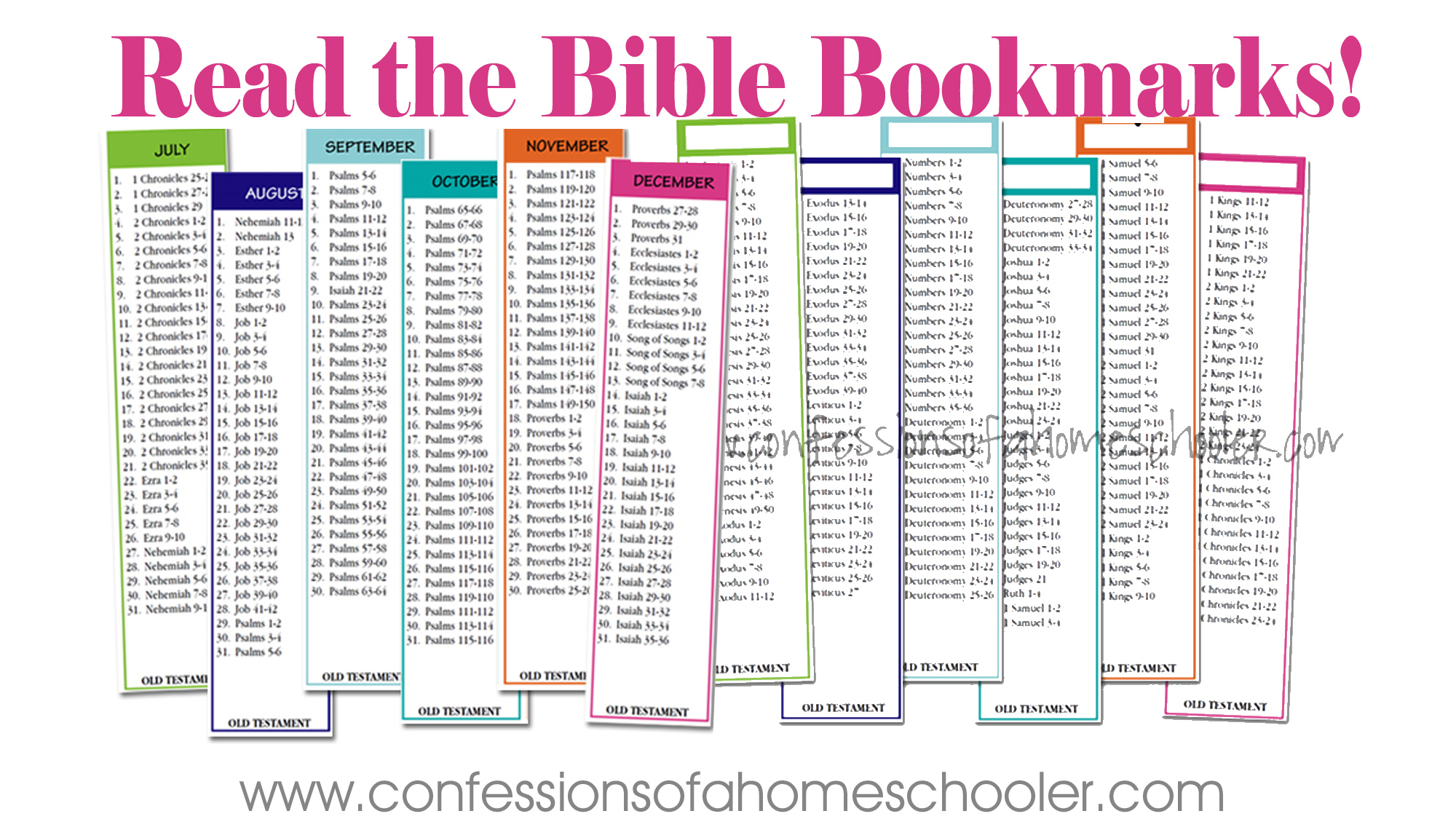 Read The Bible In Two Years Bookmarks - Confessions Of A Homeschooler with regard to Read the Bible in a Year Plan Printable Free