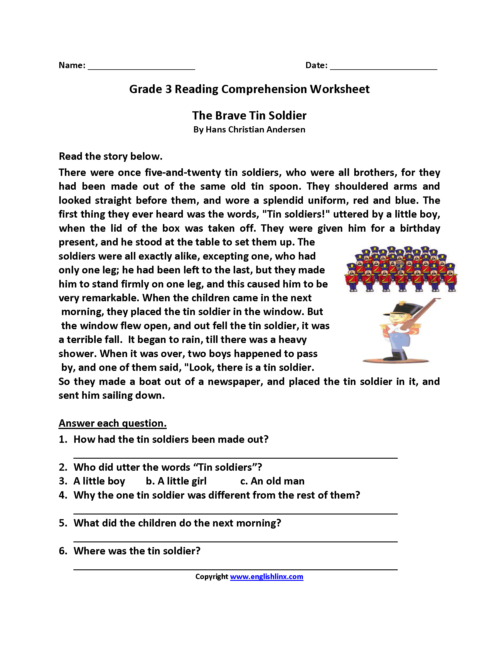 Reading Worksheets | Third Grade Reading Worksheets with Free Printable Reading Passages for 3rd Grade