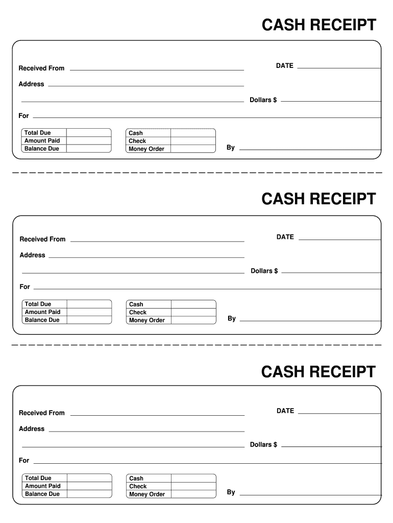 Receipt Template - Fill Online, Printable, Fillable, Blank | Pdffiller in Free Printable Blank Receipt Form