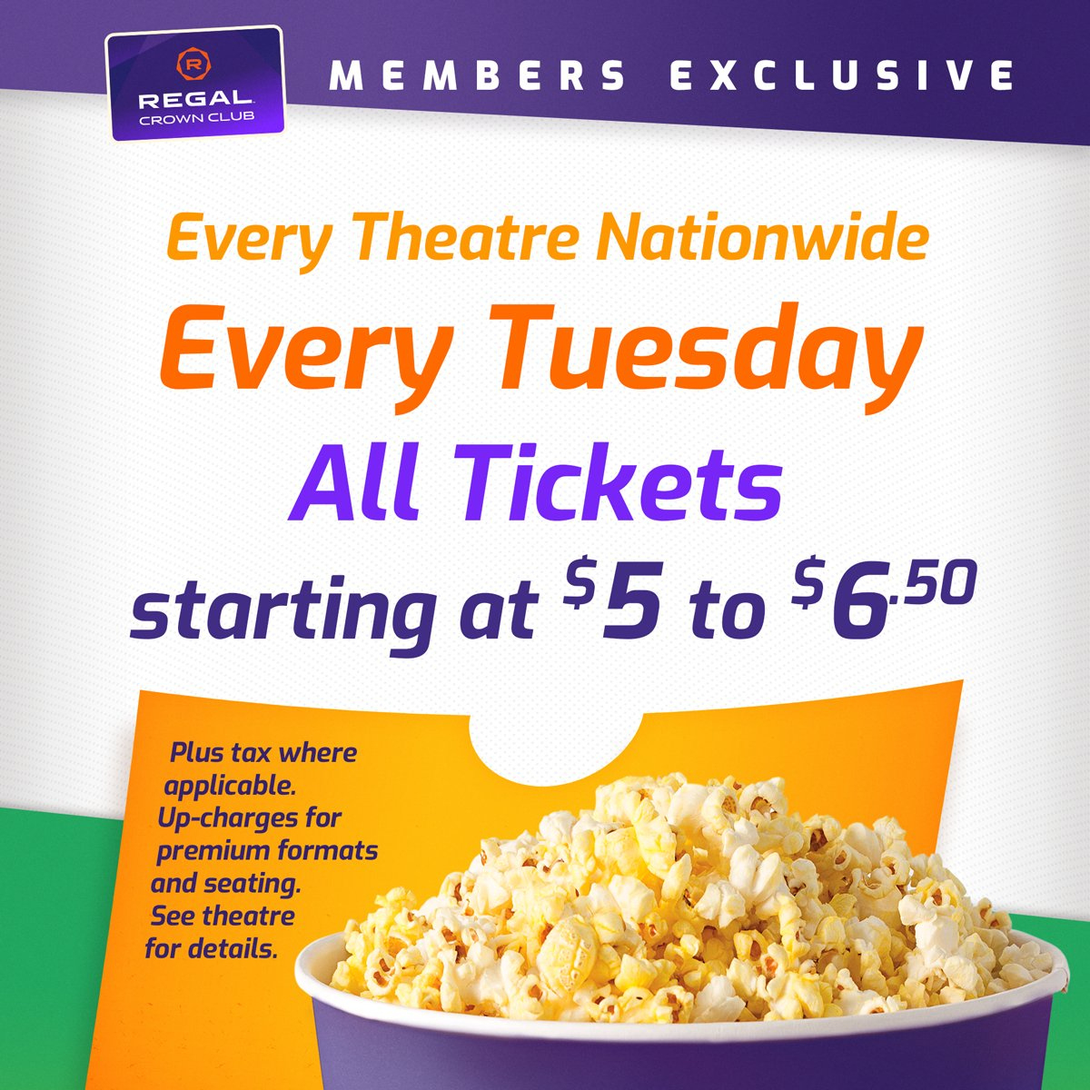 Regal Is Now Offering $5-6 Every Tuesday All Day!!! : R/Regalunlimited pertaining to Regal Cinema Free Popcorn Printable Coupons