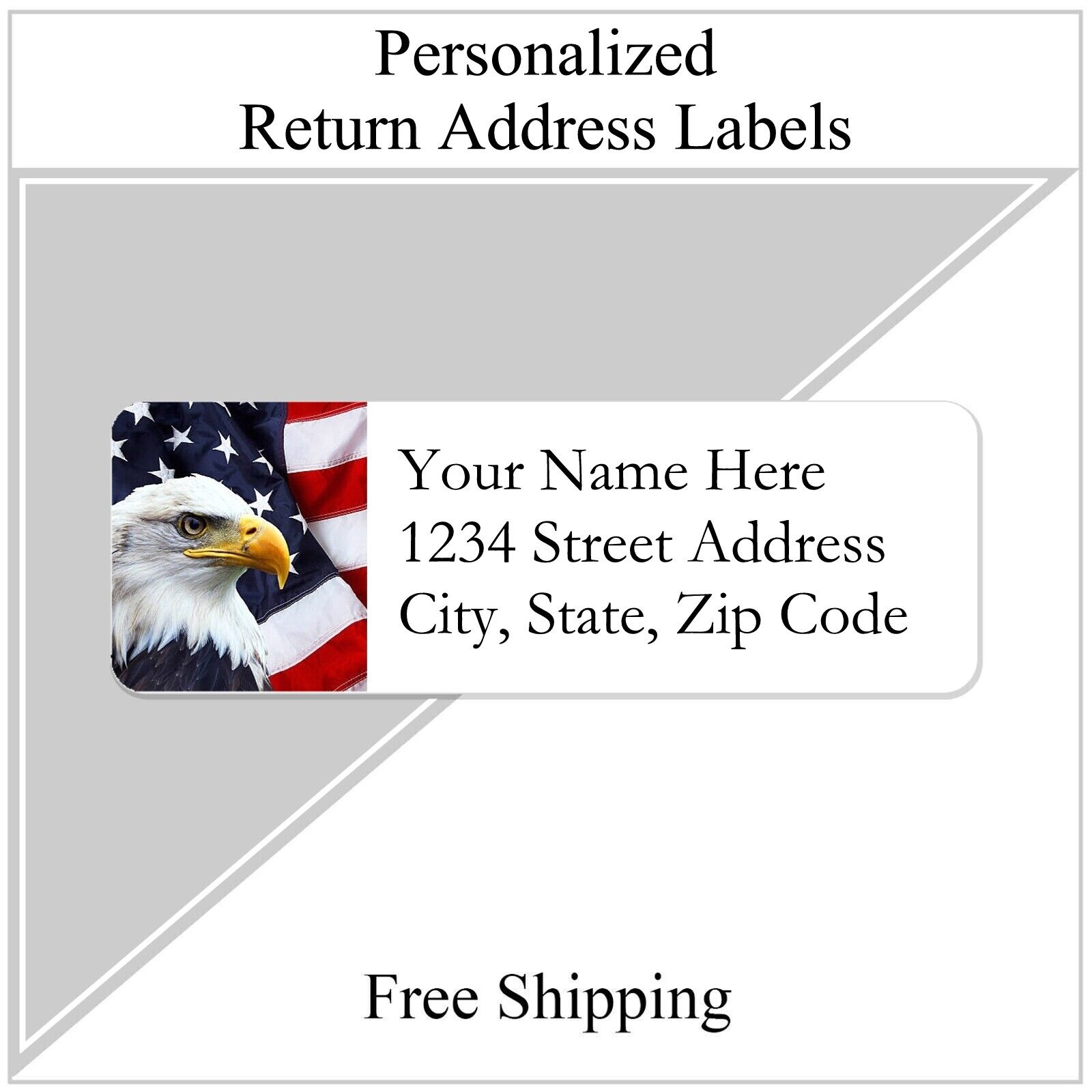 Return Address Labels Personalized Printed 3/4 X 2 1/4 American within Free Printable American Eagle Coupons