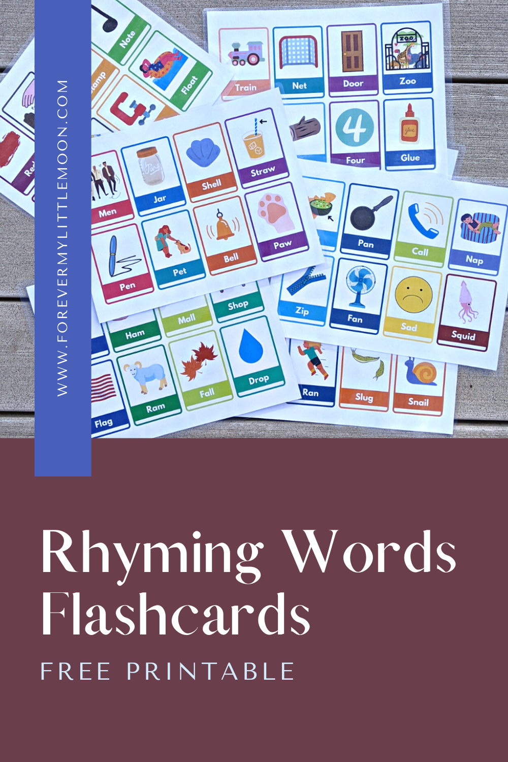 Rhyming Words Flashcards - Free Printable with regard to Free Printable Rhyming Words Flash Cards