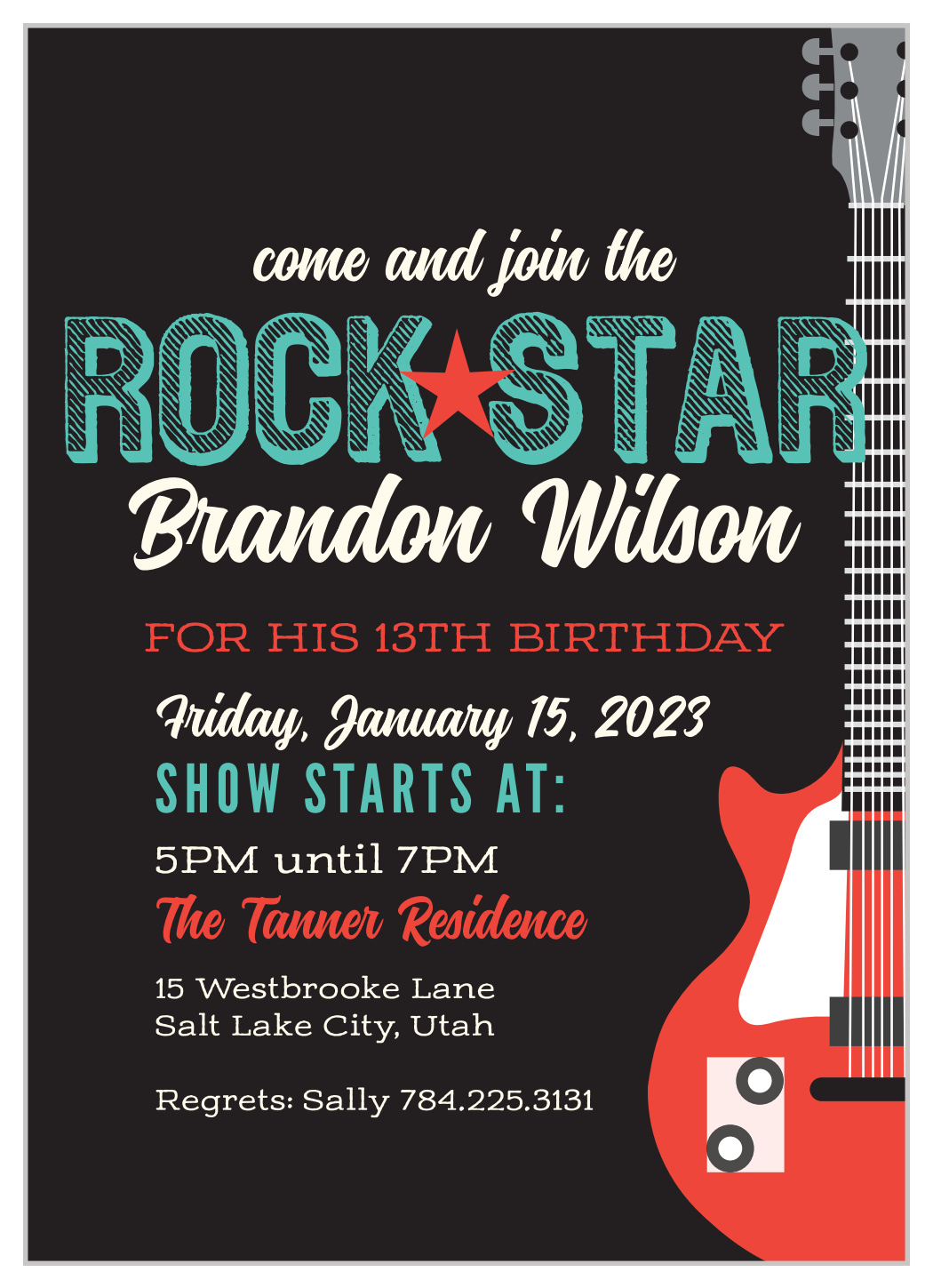 Rock Star Children&amp;#039;S Birthday Invitationsbasic Invite with Free Printable Rockstar Birthday Invitations