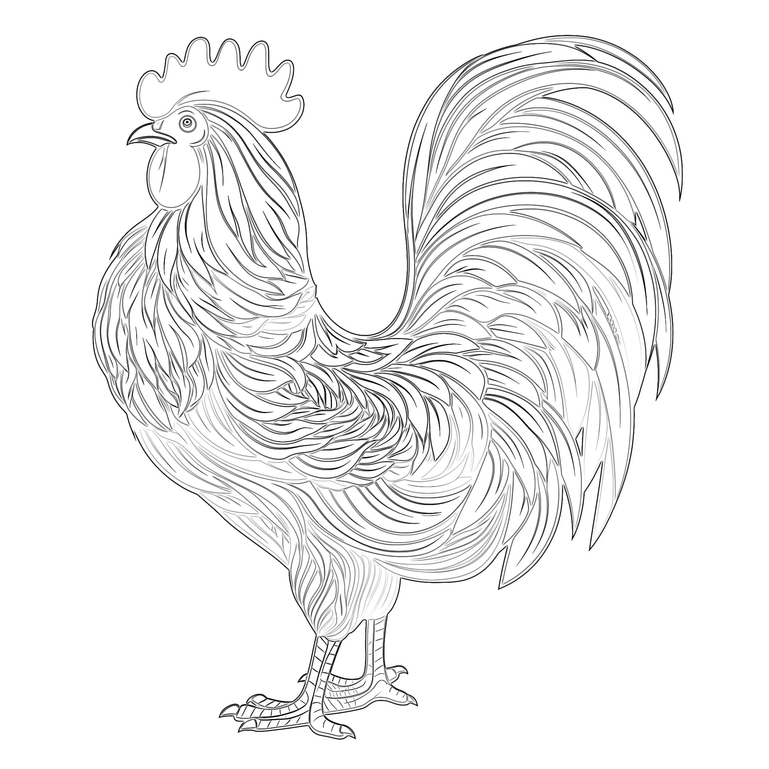 Rooster Coloring Page | Coloring Pages Mimi Panda for Free Printable Pictures Of Roosters