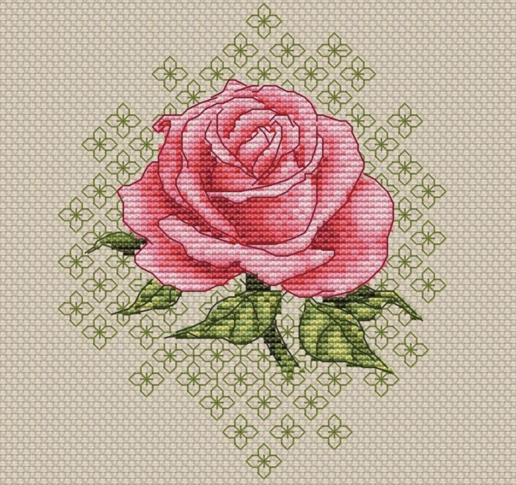 Rosa” - Free Cross Stitch Pattern Download Flowers Small regarding Free Printable Cross Stitch Patterns Flowers