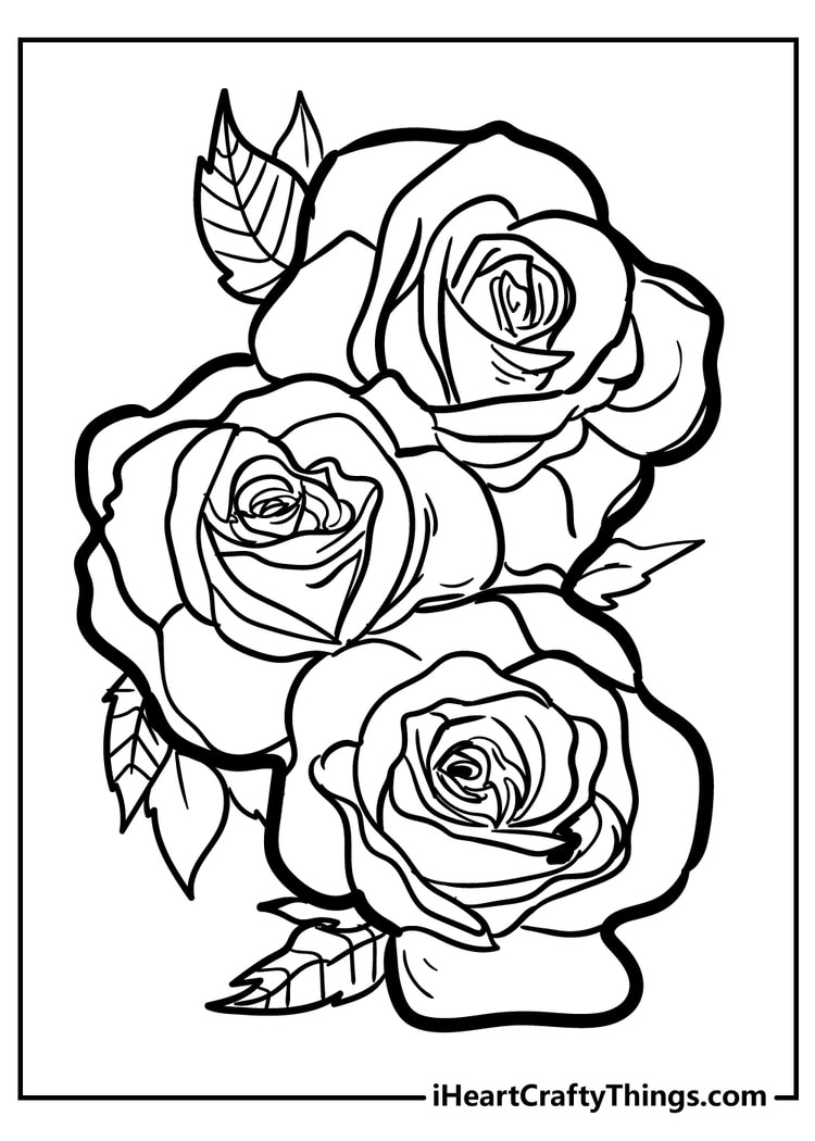 Rose Coloring Pages (100% Free Printables) inside Free Printable Roses