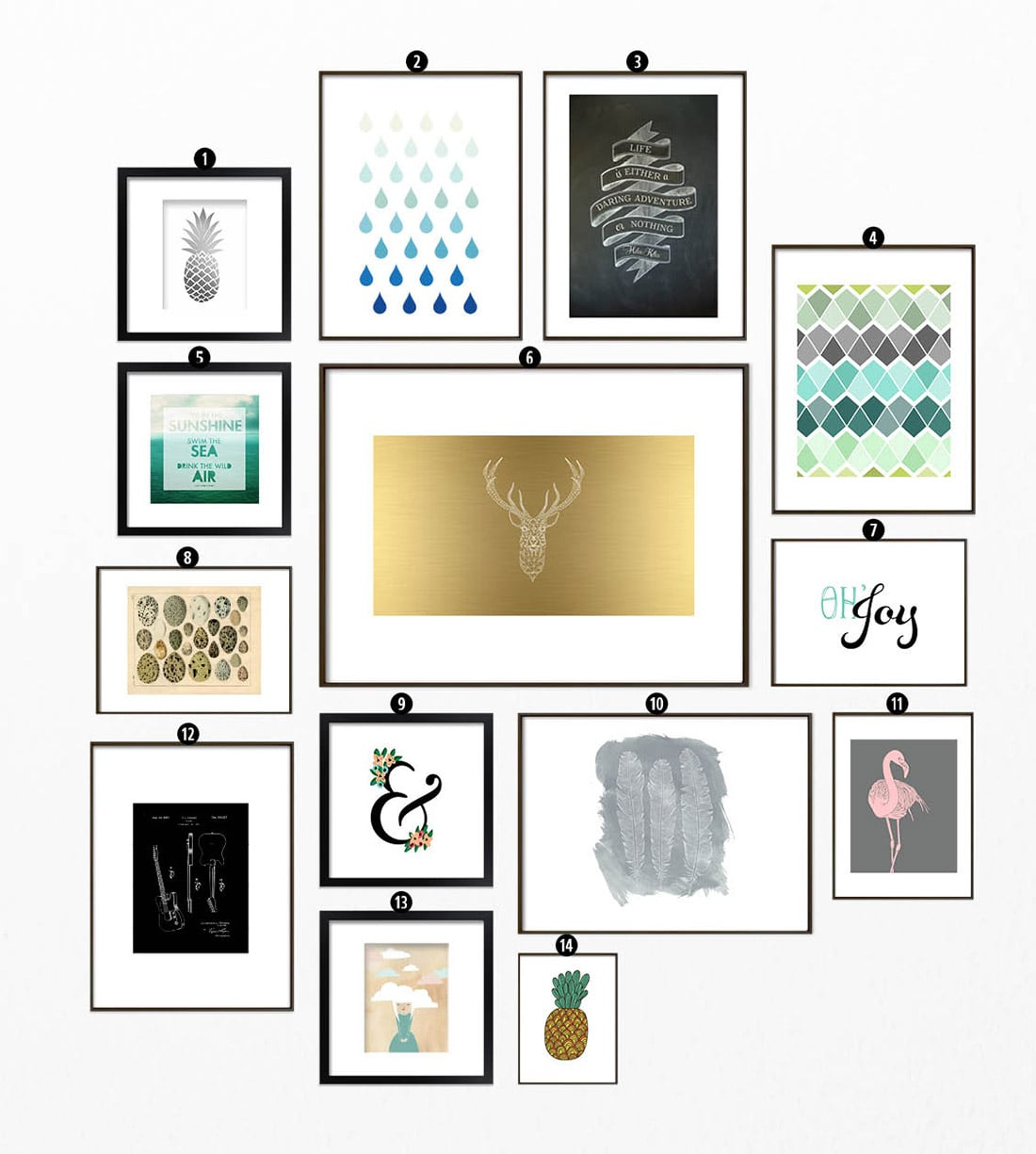 Roundup: Free Printables For Gallery Walls • Little Gold Pixel with regard to Free Gallery Wall Printables