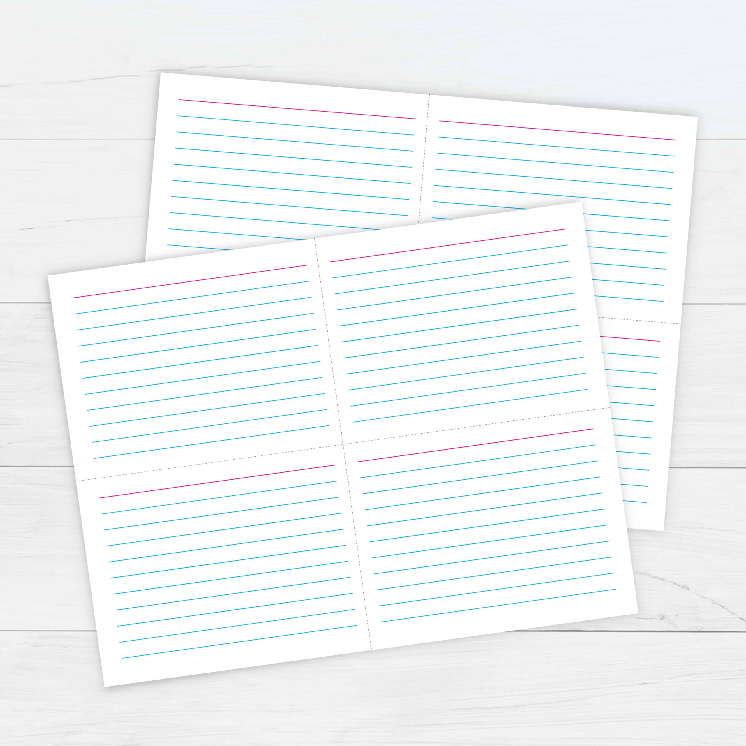 Ruled Index Cards Template - Free Printable Download inside Free Printable Blank Index Cards