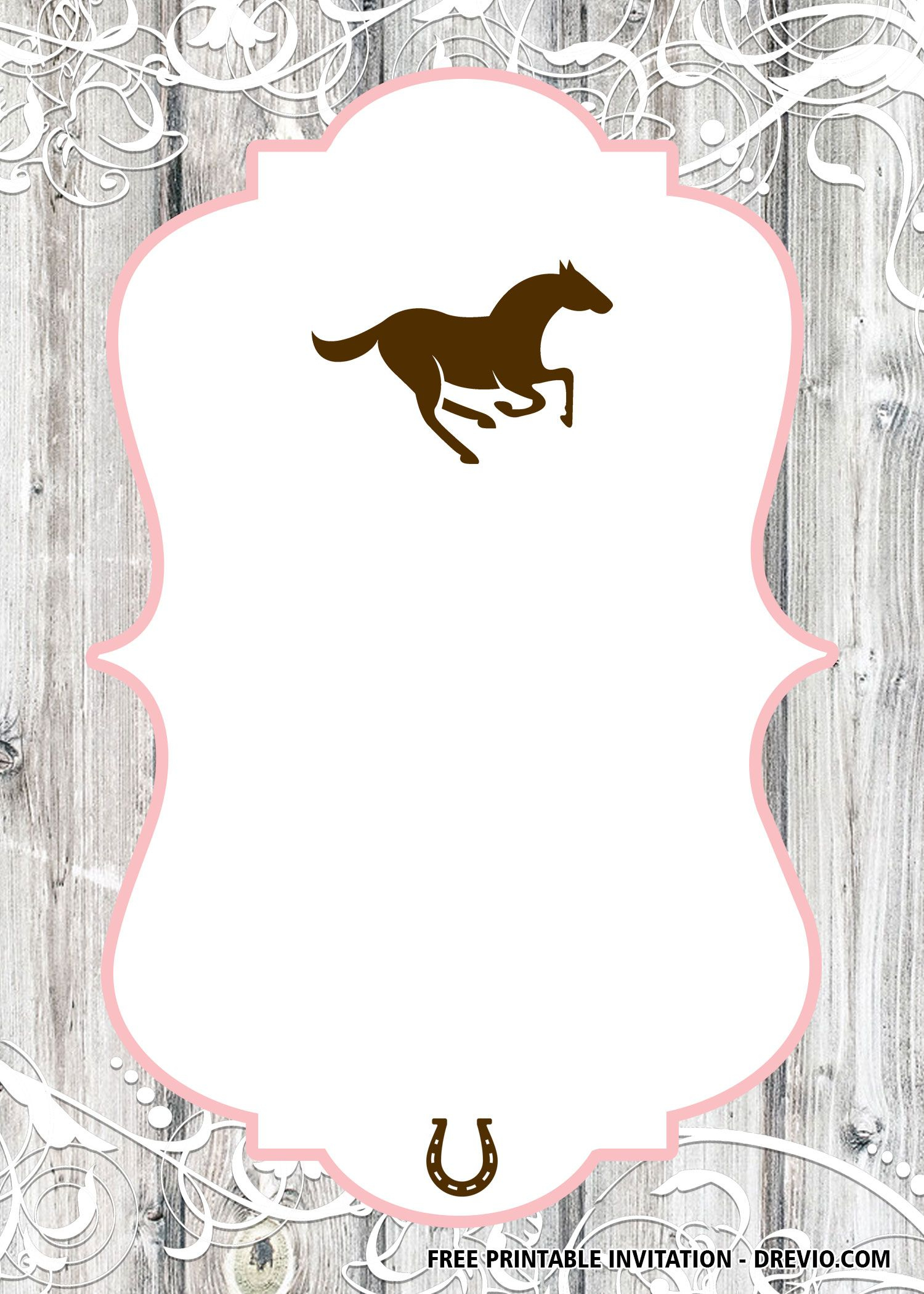 Saddle Up! Free Horse Birthday Invitations Inside! | Horse in Free Printable Horse Themed Birthday Party Invitations