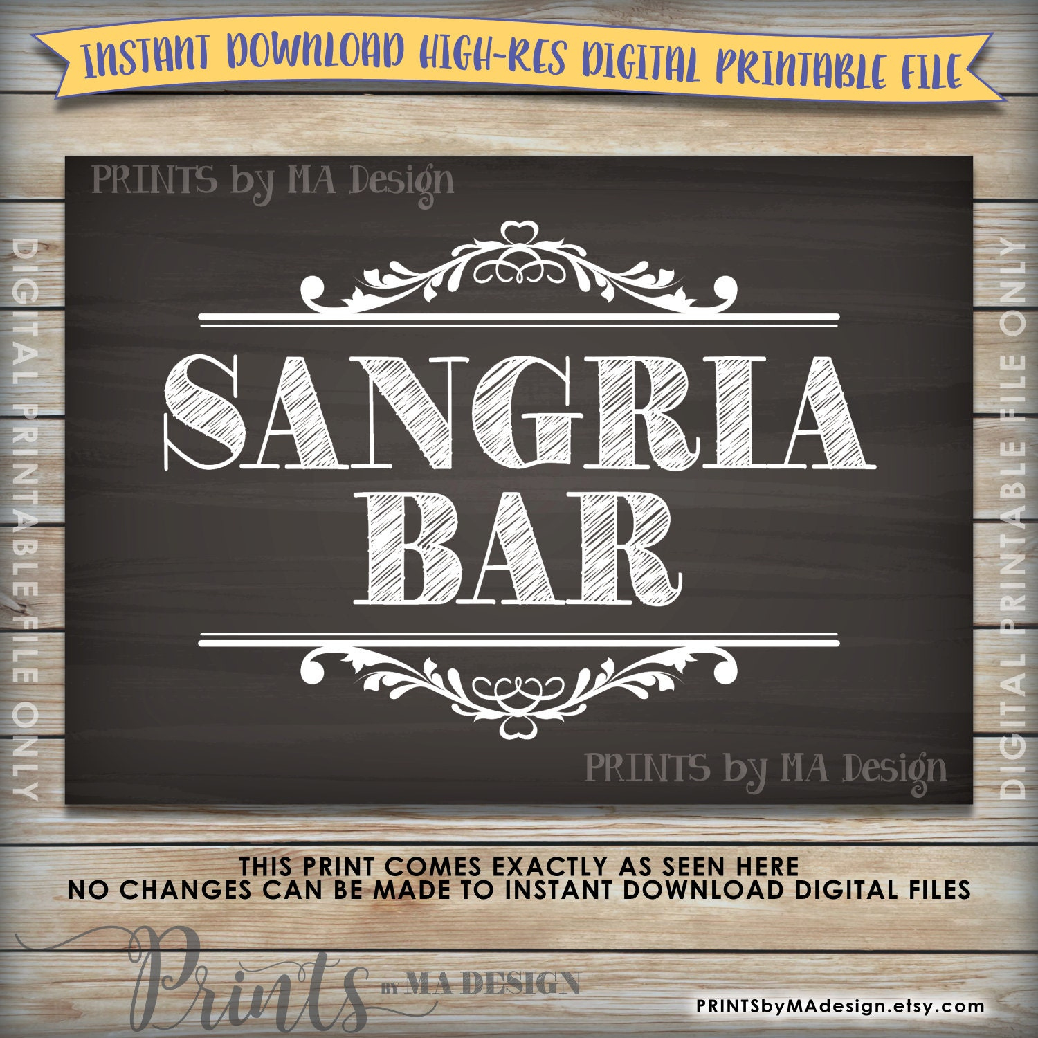 Sangria Bar Sign, Sangria Sign,, Wedding Shower, Birthday pertaining to Free Sangria Bar Sign Printable