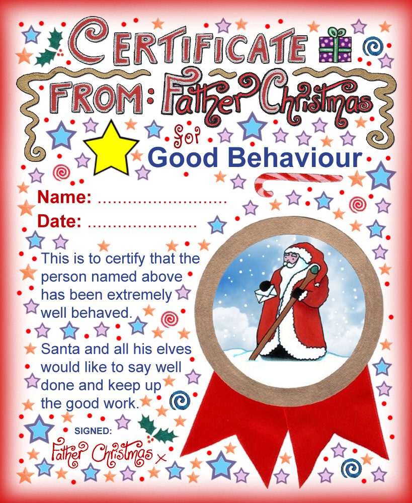 Santa Certificate: Good Behaviour - Rooftop Post Printables with Good Behaviour Certificates Free Printable