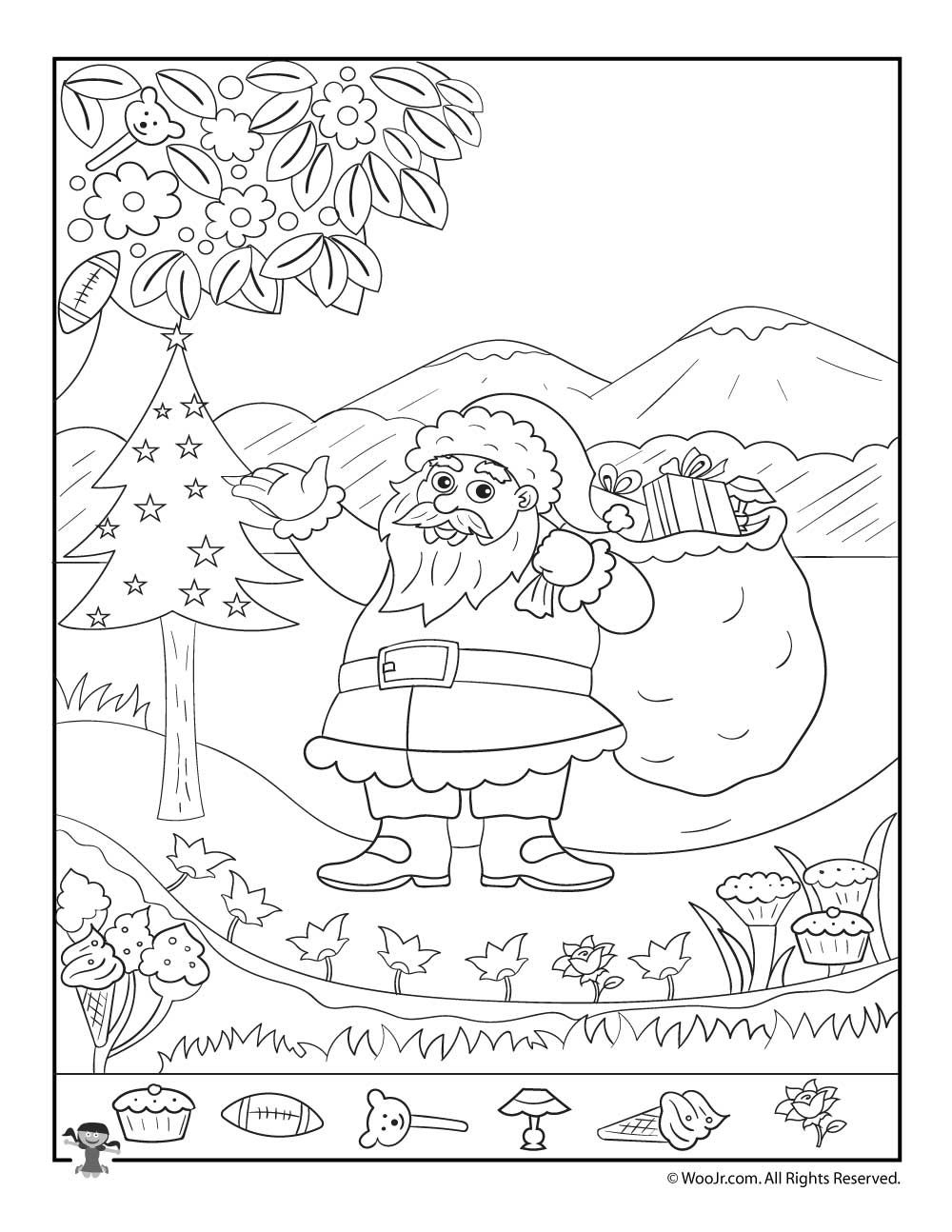 Santa Claus Christmas Hidden Picture Printable Page | Woo! Jr within Free Printable Christmas Hidden Picture Games