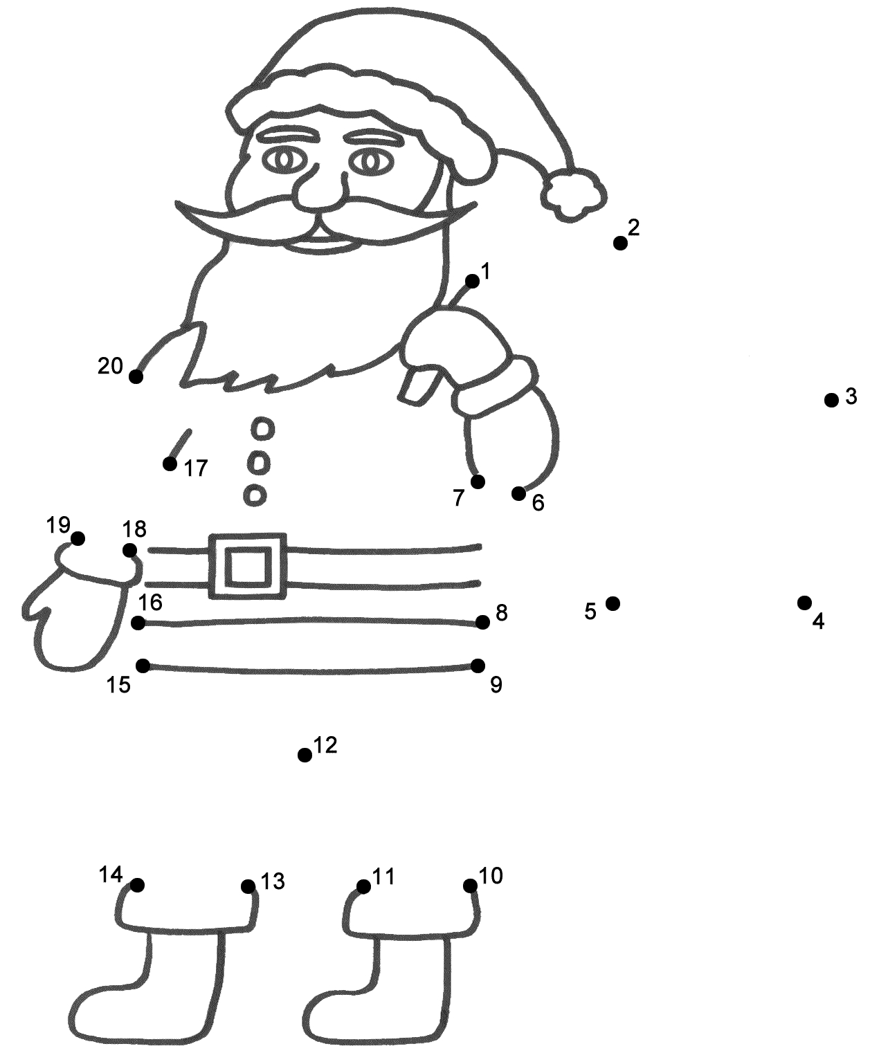 Santa Claus - Connect The Dots, Count1&amp;#039;S (Christmas) intended for Free Christmas Connect The Dots Worksheets Printable