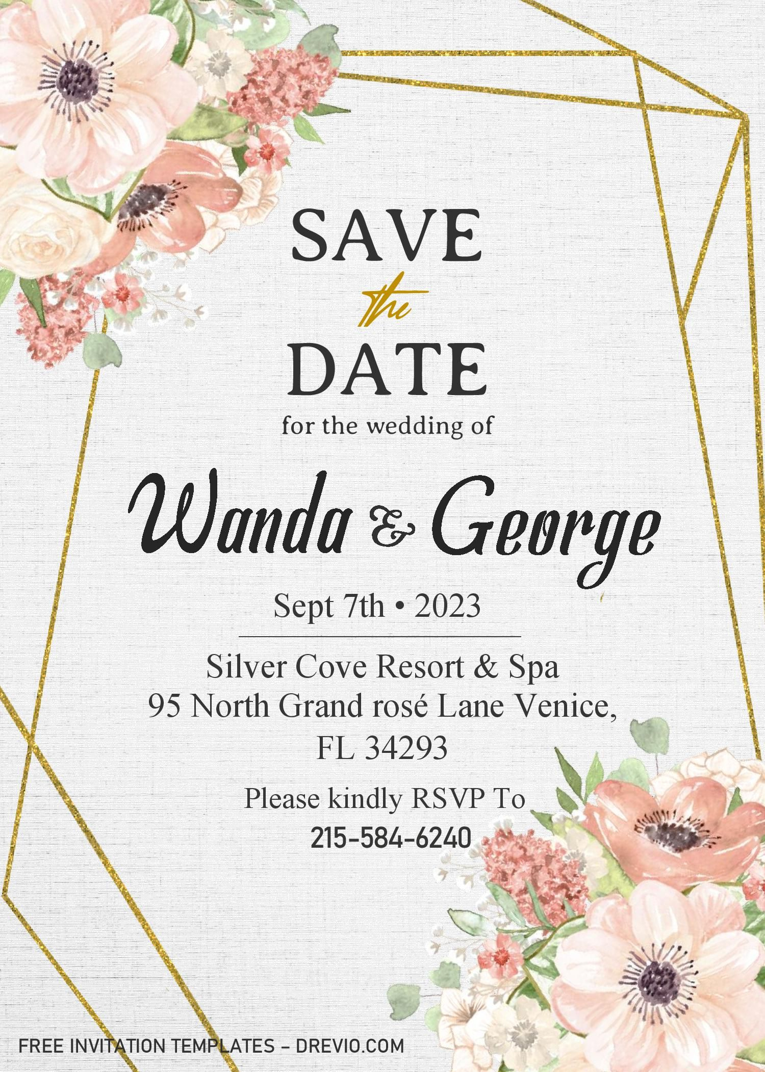 Save The Date Invitation Templates – Editable With Ms Word | Save with regard to Free Printable Save the Date Invitation Templates