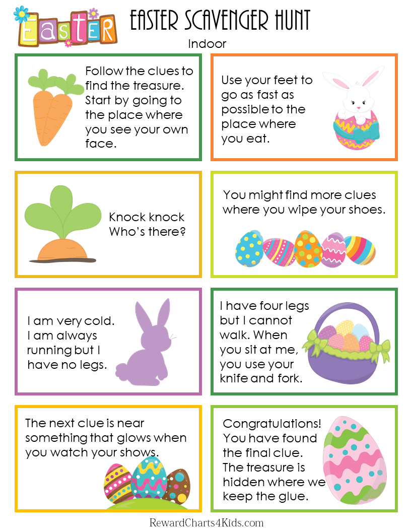 Scavenger Hunt Easter | Free Printable Clues pertaining to Easter Scavenger Hunt Riddles Free Printable