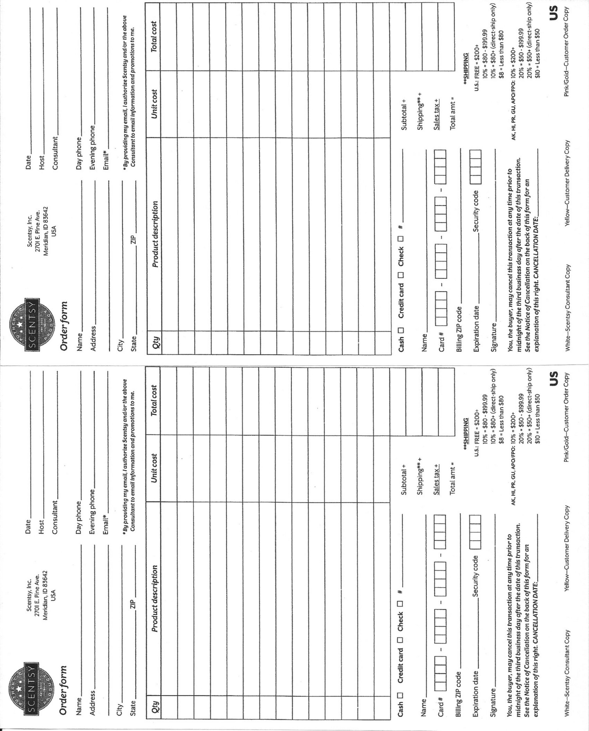 Scentsy - Order Form - Page 1 - Created With Publitas for Free Printable Scentsy Order Forms