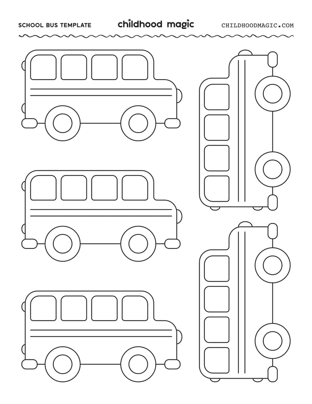 School Bus Template - throughout Free Printable School Bus Template