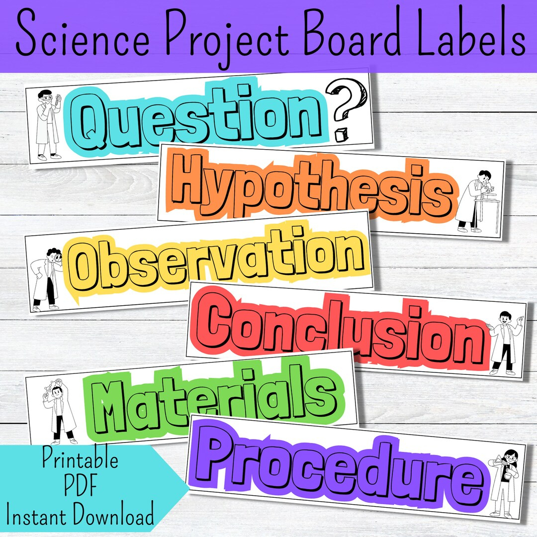 Science Fair Project Label Scientific Method Printable Science within Free Printable Science Fair Project Board Labels