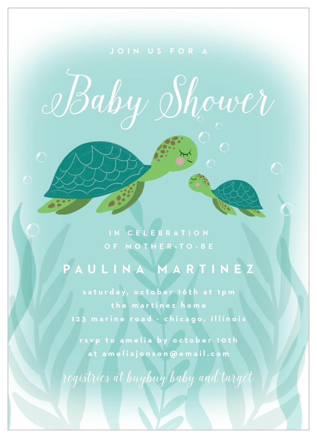 Sea Turtles Baby Shower Invitationsbasic Invite regarding Free Printable Turtle Baby Shower Invitations