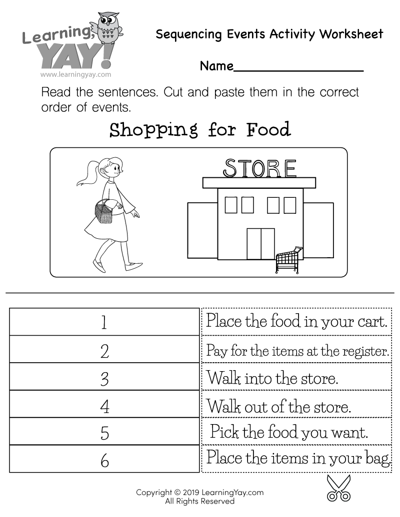 Sequencing Events Activity Worksheet For 1St Grade (Free Printable) in Free Printable Sequencing Worksheets For Kindergarten