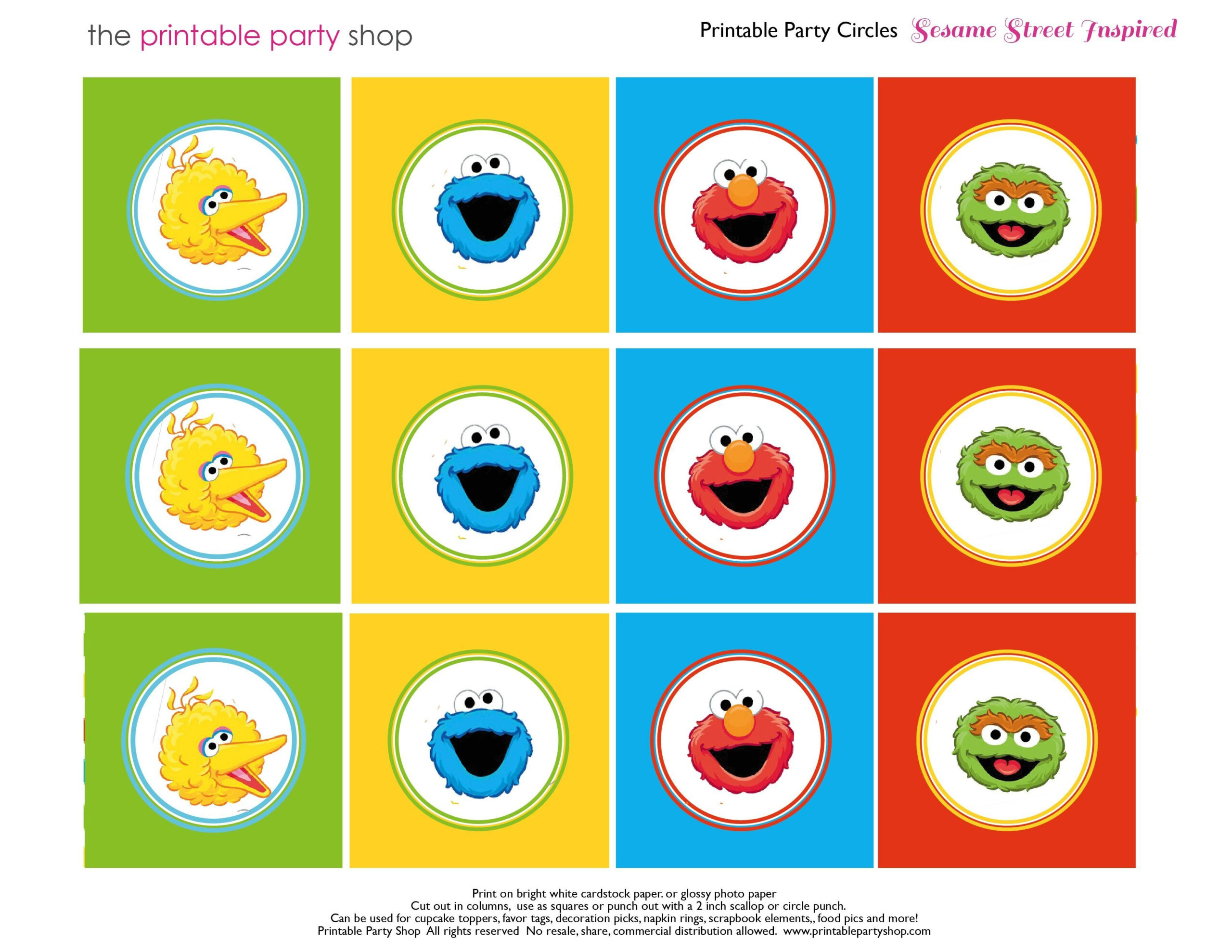 Sesame Street Label Templates | Sesame Street, Sesame Street intended for Free Printable Sesame Street Cupcake Toppers