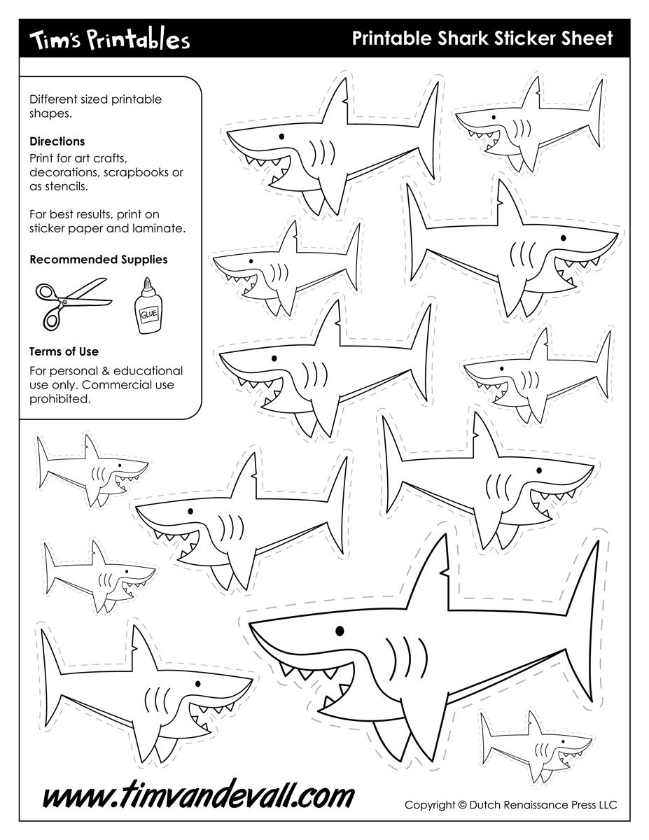 Shark Templates – Tim&amp;#039;S Printables | Shark Coloring Pages intended for Free Shark Printables