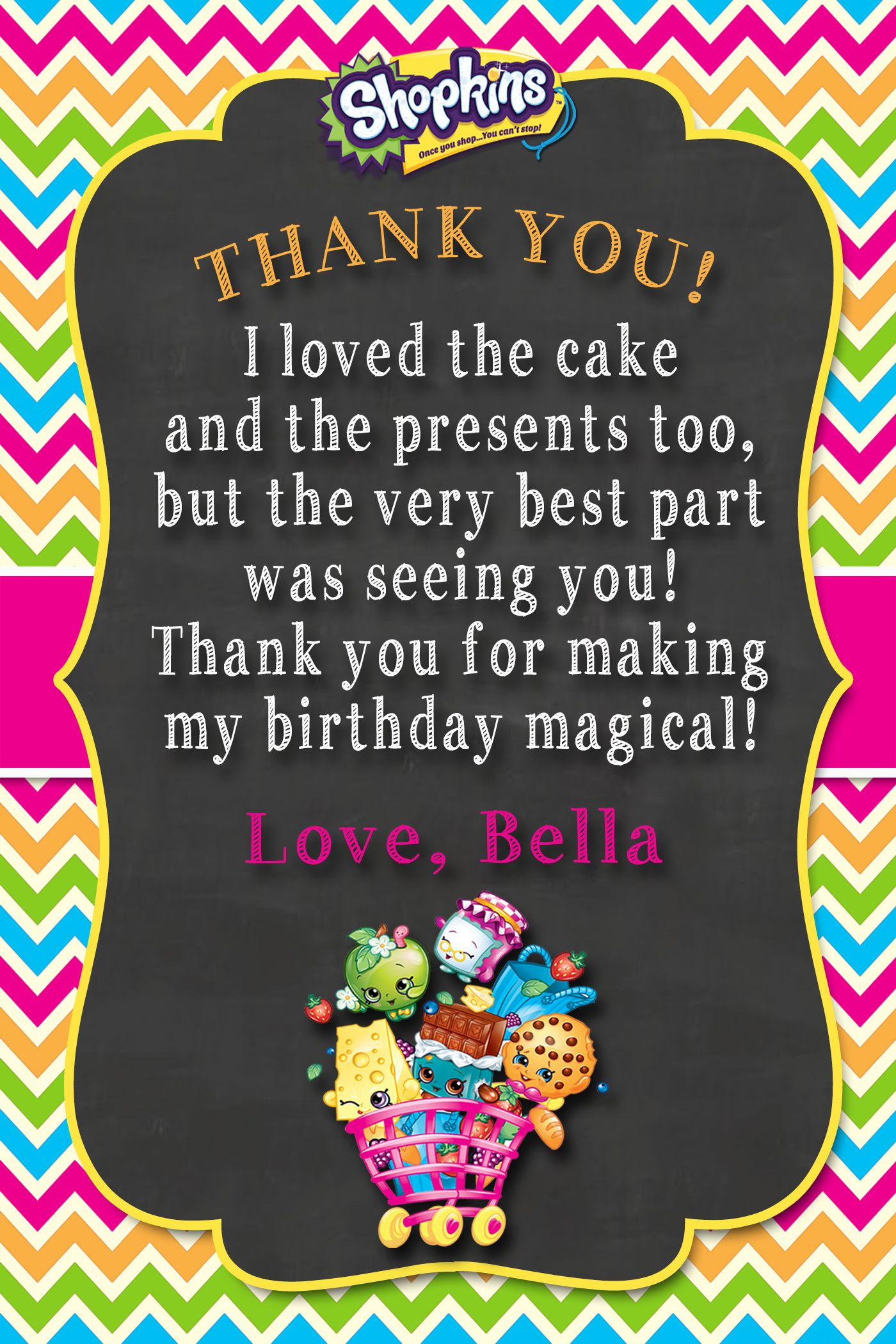 Shopkins Thank You Card | Shopkins Birthday Party, Shopkins Party intended for Shopkins Thank You Cards Free Printable