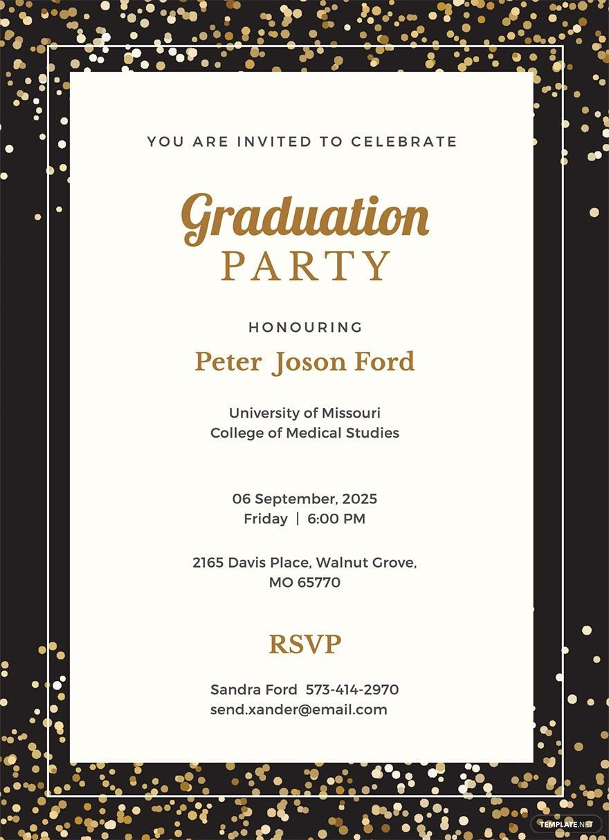 Simple Graduation Invitation Template In Pages, Illustrator throughout Free Printable Graduation Invitations 2025