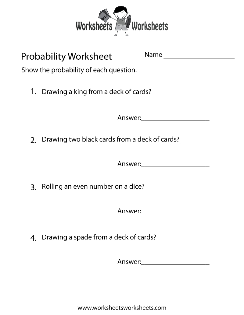 Simple Probability Worksheet | Worksheets Worksheets in Free Printable Probability Worksheets 4Th Grade