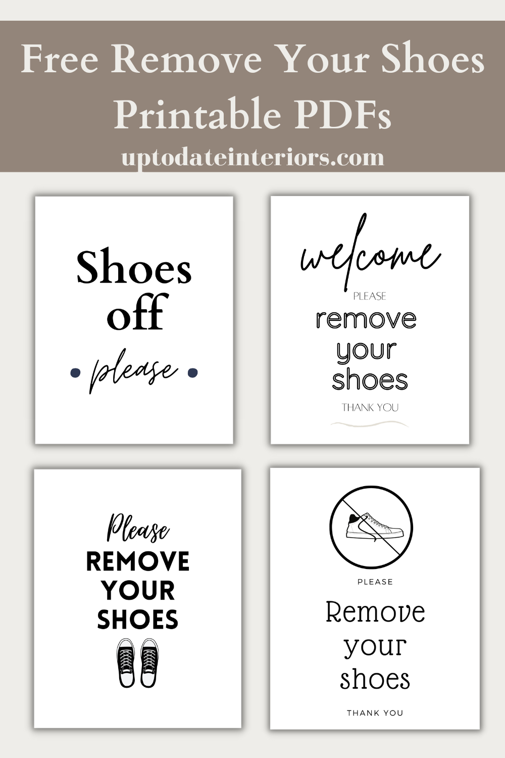 Simplistic And Modern Free Printable Shoes Off Signs - inside Free Printable Remove Your Shoes Sign